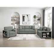 9050GRN-1SL Chair with Pull-out Ottoman, Arms with Shelves and Charging Ports - 9050GRN-1SL