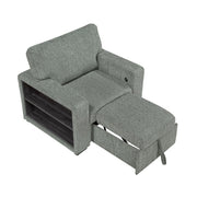 9050GRN-1SL Chair with Pull-out Ottoman, Arms with Shelves and Charging Ports - 9050GRN-1SL