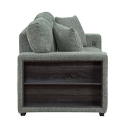 9050GRN-2SL Love Seat with Pull-out Bed, Arms with Shelves and Charging Ports - 9050GRN-2SL