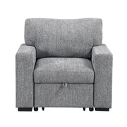 9050GRY-1SL Chair with Pull-out Ottoman, Arms with Shelves and Charging Ports - 9050GRY-1SL
