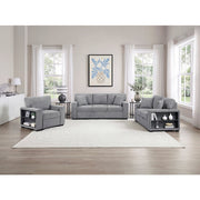 9050GRY-1SL Chair with Pull-out Ottoman, Arms with Shelves and Charging Ports - 9050GRY-1SL