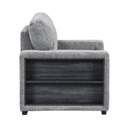 9050GRY-1SL Chair with Pull-out Ottoman, Arms with Shelves and Charging Ports - 9050GRY-1SL