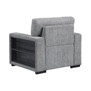 9050GRY-1SL Chair with Pull-out Ottoman, Arms with Shelves and Charging Ports - 9050GRY-1SL