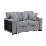 9050GRY-2SL Love Seat with Pull-out Bed, Arms with Shelves and Charging Ports - 9050GRY-2SL