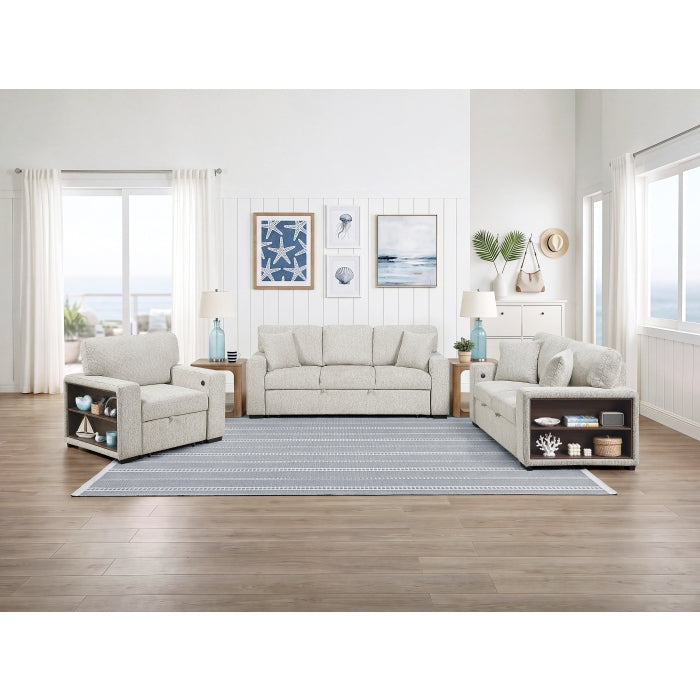 9050TPE-1SL Chair with Pull-out Ottoman, Arms with Shelves and Charging Ports - 9050TPE-1SL