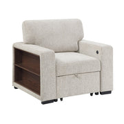9050TPE-1SL Chair with Pull-out Ottoman, Arms with Shelves and Charging Ports - 9050TPE-1SL