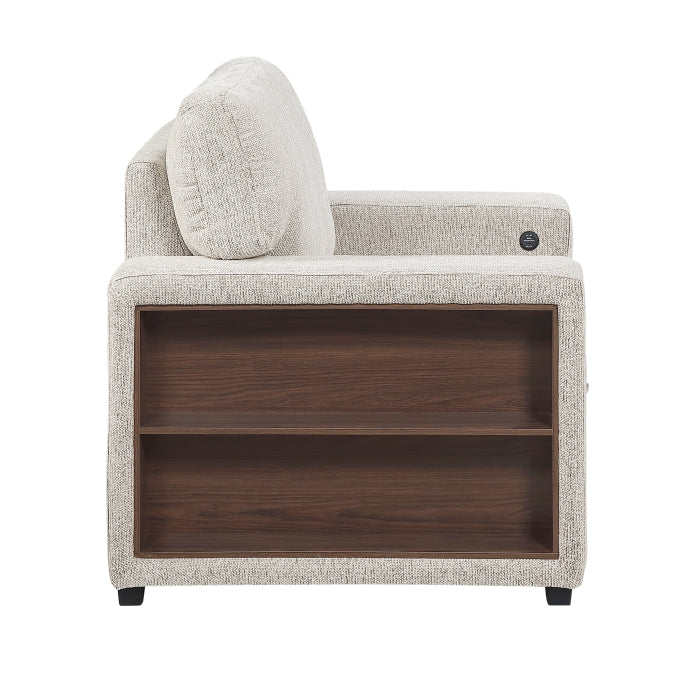 9050TPE-1SL Chair with Pull-out Ottoman, Arms with Shelves and Charging Ports - 9050TPE-1SL