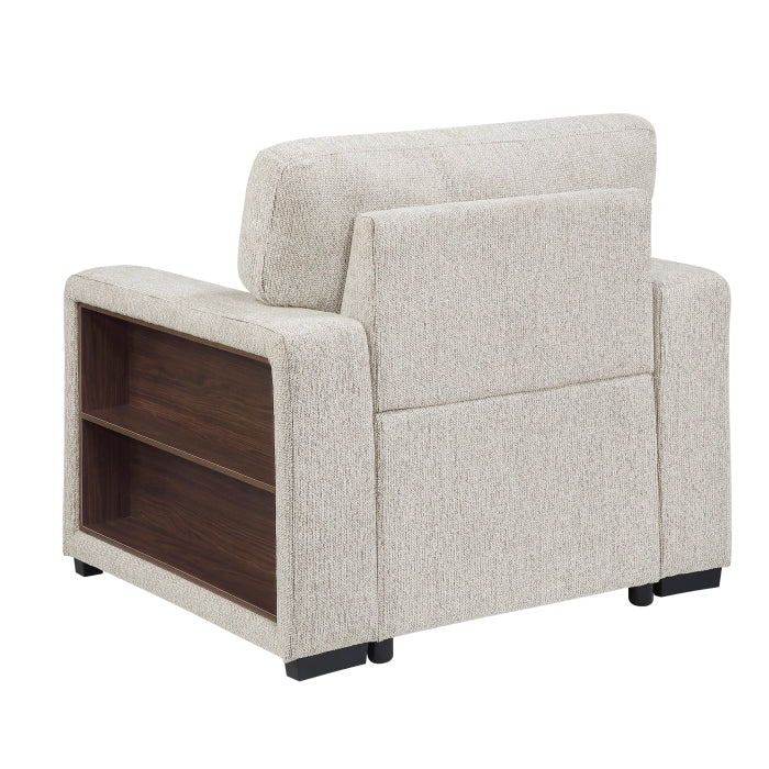 9050TPE-1SL Chair with Pull-out Ottoman, Arms with Shelves and Charging Ports - 9050TPE-1SL