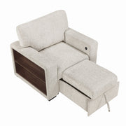 9050TPE-1SL Chair with Pull-out Ottoman, Arms with Shelves and Charging Ports - 9050TPE-1SL