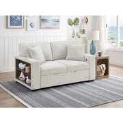 9050TPE-2SL Convertible Love Seat with Pull-out Bed, Arms with Shelves and Charging Ports - 9050TPE-2SL