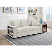 9050TPE-3SL Sofa with Pull-out Bed, Center Drop-down Cup Holders, Arms with Shelves and Charging Ports - 9050TPE-3SL