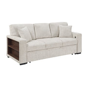 9050TPE-3SL Sofa with Pull-out Bed, Center Drop-down Cup Holders, Arms with Shelves and Charging Ports - 9050TPE-3SL