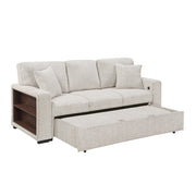9050TPE-3SL Sofa with Pull-out Bed, Center Drop-down Cup Holders, Arms with Shelves and Charging Ports - 9050TPE-3SL