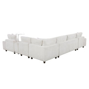 9067TPE*6LC1R 6-Piece Modular Sectional with Left Chaise, Console with Hidden Storage, Wireless Speakers, Wireless Chargers, Swivel Table Top, Reading Lights and Charging Ports - 9067TPE*6LC1R