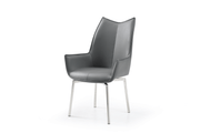 9087 Table Dark grey with 1218 swivel dark grey chair SET - p12870