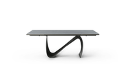 9087 Table Dark grey with 1218 swivel dark grey chair SET - p12870