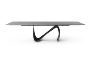 9087 Table Dark grey with 1218 swivel dark grey chair SET - p12870