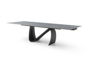 9087 Table Dark grey with 1239 swivel blue chairs SET - p12869