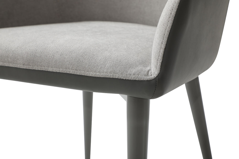 9087 Table Dark Grey With 1254 Chairs Set - Lara Furniture