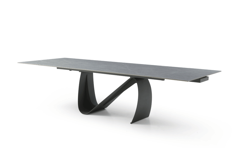 9087 Table Dark Grey With 1254 Chairs Set - Lara Furniture