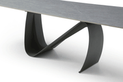 9087 Table Dark Grey With 1254 Chairs Set - Lara Furniture