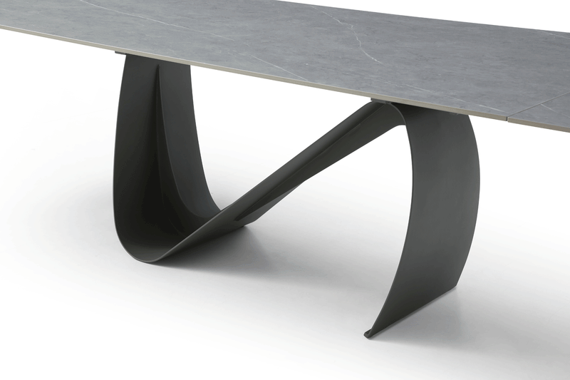 9087 Table Dark Grey With 1254 Chairs Set - Lara Furniture