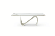 9087 Table White With 1218 Swivel Blue Chair Set - Lara Furniture