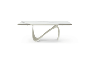 9087 Table White with 1218 swivel blue chair SET - p12872