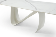9087 Table White with 1218 swivel white chair SET - p12873