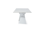 9113 Dining Table With 1218 Swivel White Chairs Set - Lara FurnitureDining Room Set