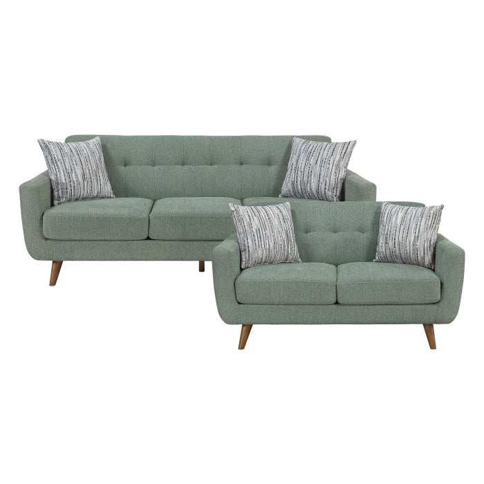 9149GRN*2L 2pc Set: 86'' Sofa, Love Seat - 9149GRN*2L
