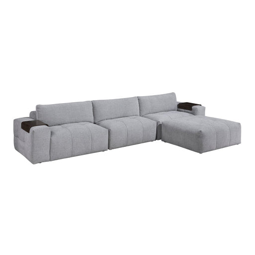 9155GY*41L1ROT (4)4-Piece Modular Sectional with Ottoman - 9155GY*41L1ROT