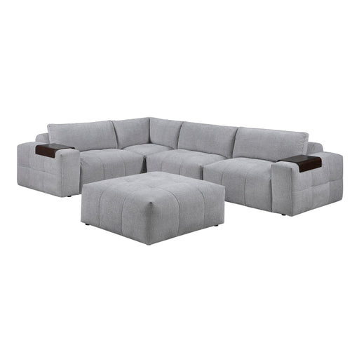 9155GY*51L1ROT (5)5-Piece Modular Sectional with Ottoman - 9155GY*51L1ROT