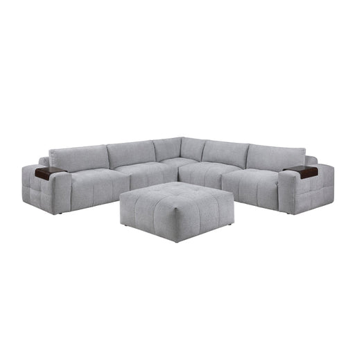 9155GY*61L1ROT (6)6-Piece Modular Sectional with Ottoman - 9155GY*61L1ROT
