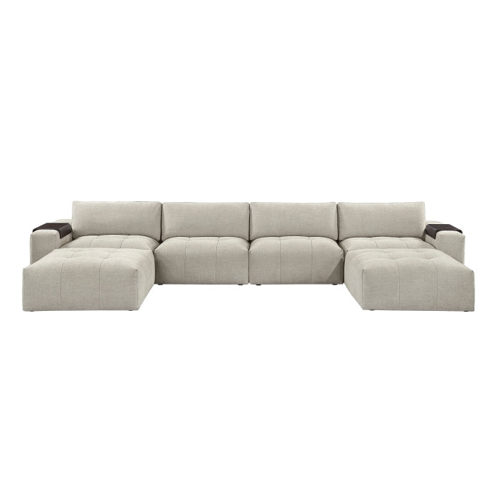 9155TP*61L1R2OT (6)6-Piece Modular Sectional with Two Ottomans - 9155TP*61L1R2OT