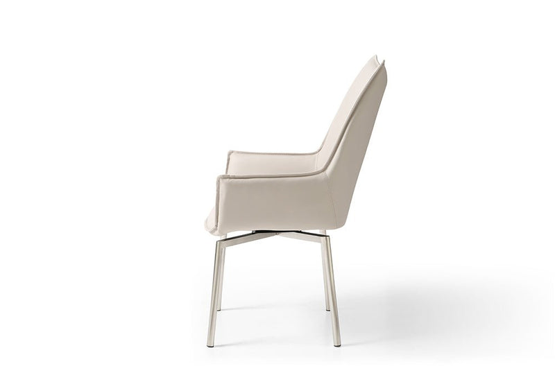 9188 Table With 1218 Swivel Grey Taupe Chairs Set - Lara FurnitureDining Room Set