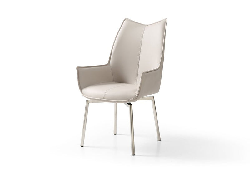 9188 Table With 1218 Swivel Grey Taupe Chairs Set - Lara FurnitureDining Room Set