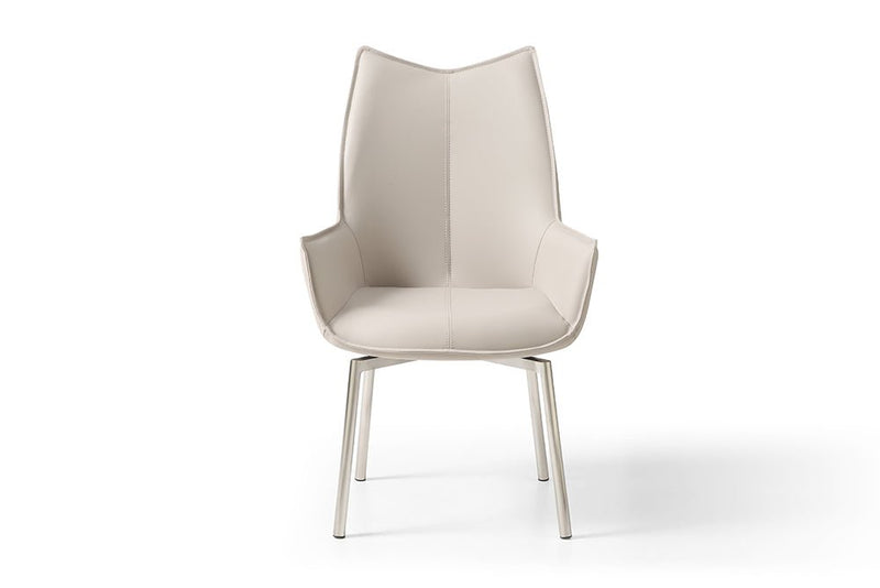 9188 Table With 1218 Swivel Grey Taupe Chairs Set - Lara FurnitureDining Room Set