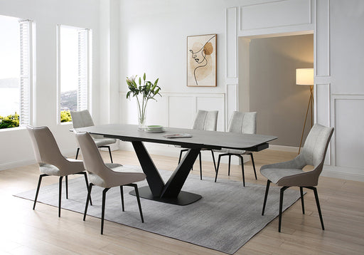 9189 Table with 1239 swivel beige chairs SET - p12712
