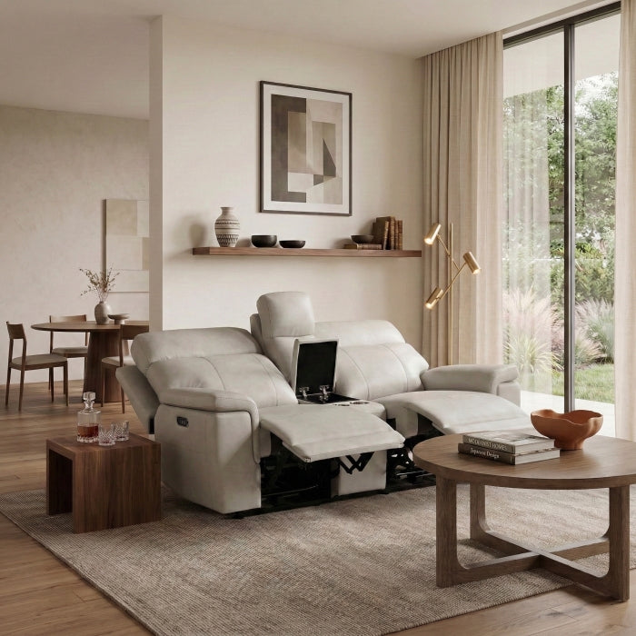 9199TPE-2PWH Power Double Reclining Love Seat with Power Headrest and Center Console - 9199TPE-2PWH