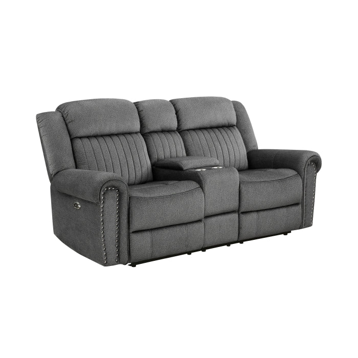 9204CC-2PW Power Double Reclining Love Seat with Center Console - 9204CC-2PW