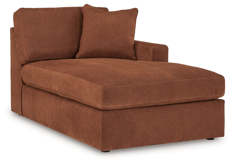 Modmax Spice 6-Piece RAF Chaise Sectional with Ottoman and Console with Audio System from Ashley - Lara Furniture