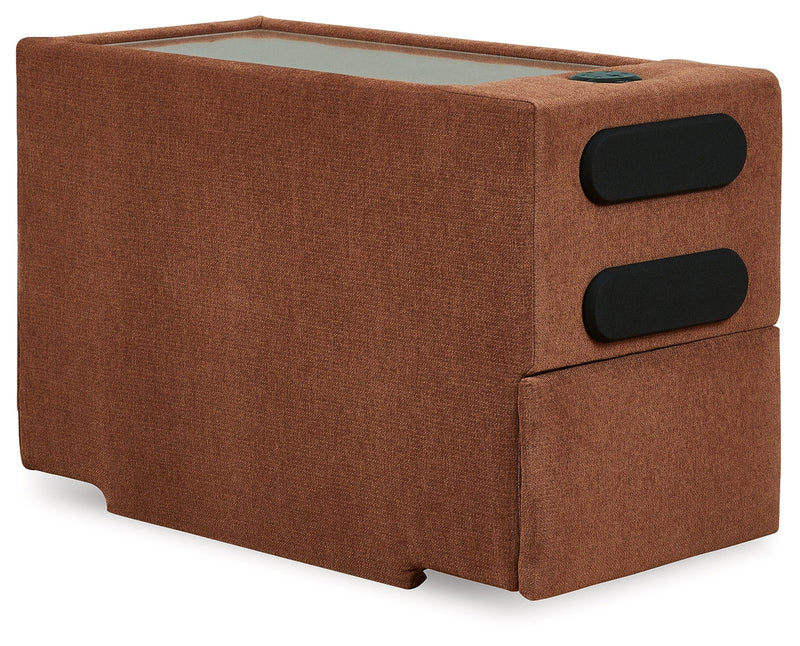 Modmax Spice 6-Piece RAF Chaise Sectional with Ottoman and Console with Audio System from Ashley - Lara Furniture