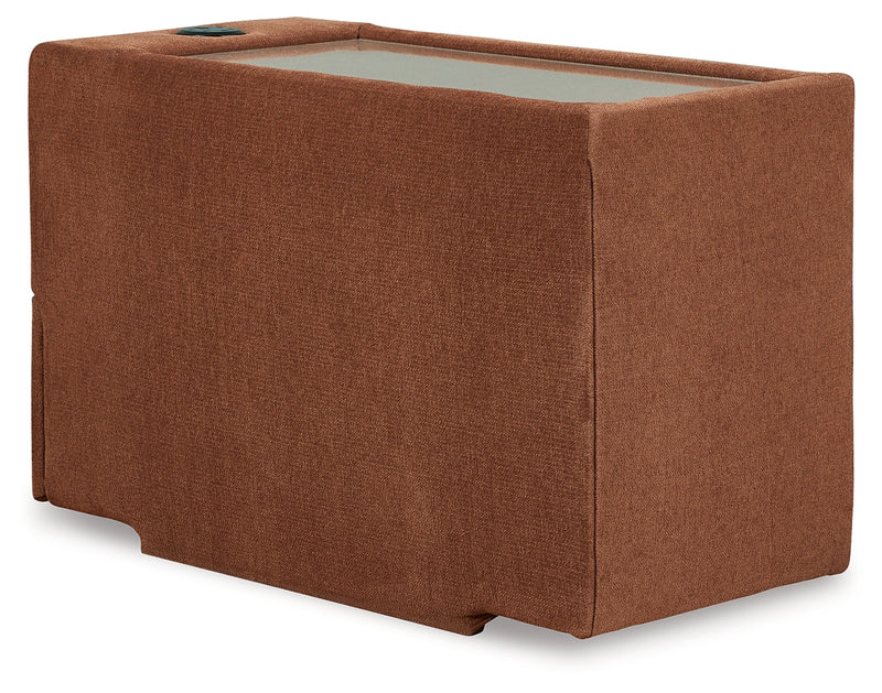 Modmax Spice 6-Piece LAF Sectional with Ottoman and Console with Audio System from Ashley - Lara Furniture