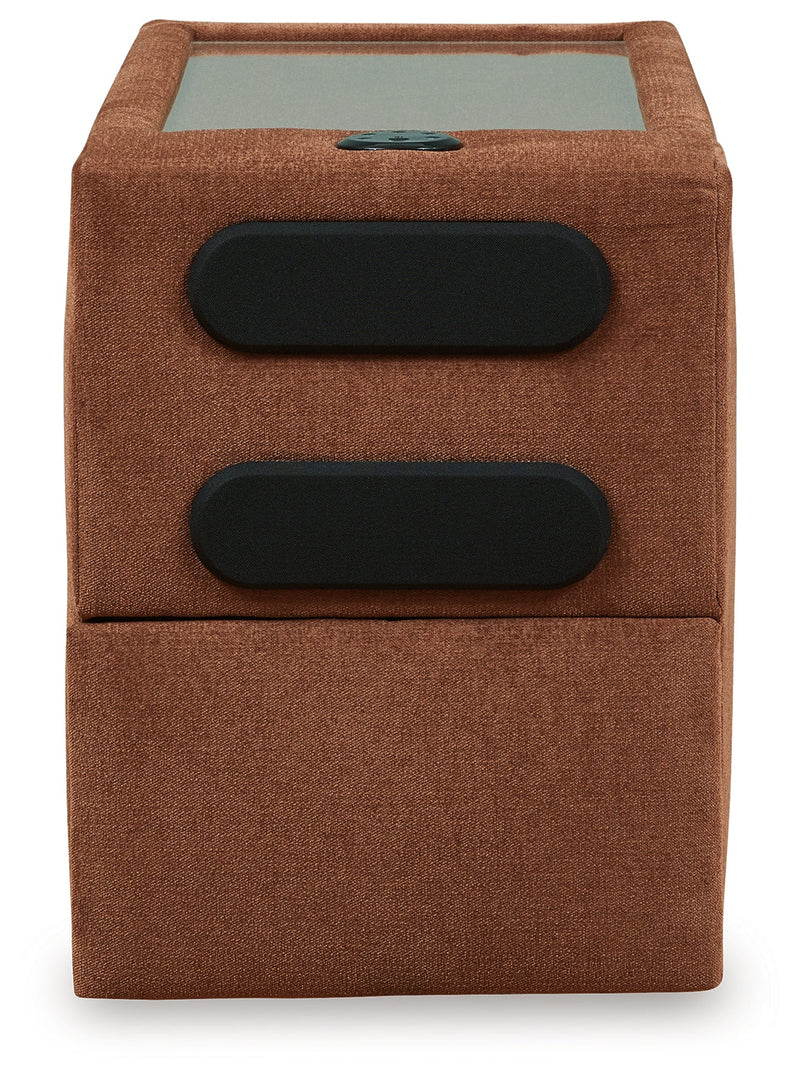 Modmax Spice 6-Piece LAF Sectional with Ottoman and Console with Audio System from Ashley - Lara Furniture