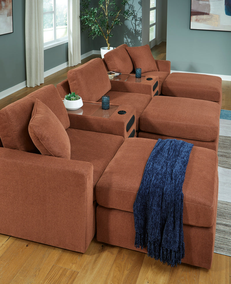 Modmax 5-Piece Sectional with Ottoman in Spice from Ashley - Lara Furniture