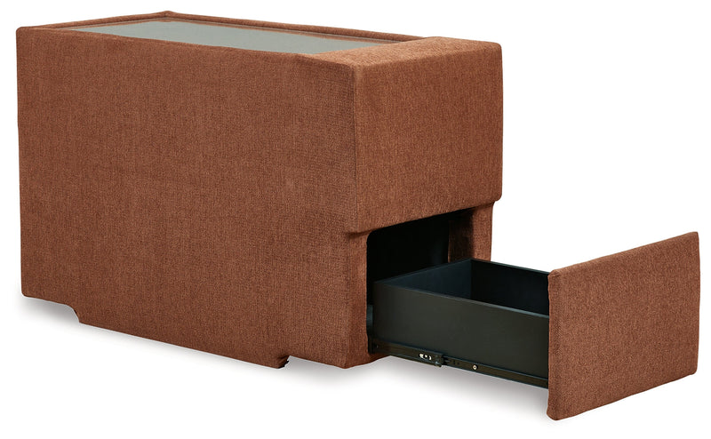 Modmax 6-Piece RAF Chaise Sectional with Ottoman and Storage Console in Spice from Ashley - Lara Furniture