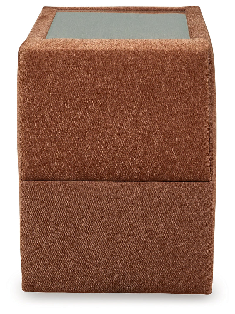 Modmax 6-Piece LAF Chaise Sectional with Ottoman and Storage Console in Spice from Ashley - Lara Furniture