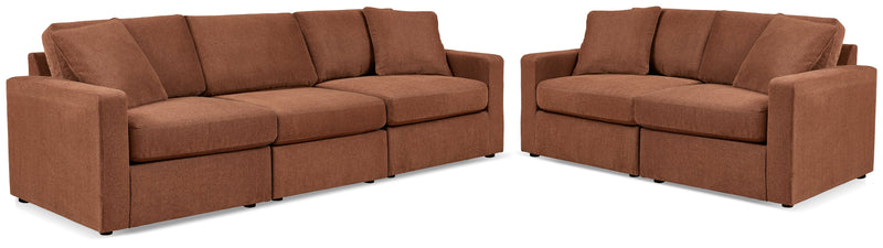 Modmax Sofa and Loveseat in Spice from Ashley - Lara Furniture