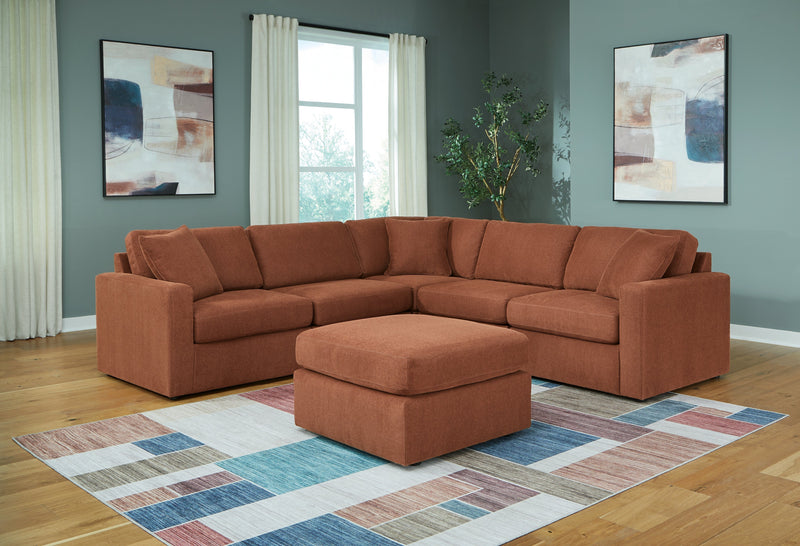 Modmax 5-Piece Sectional with Ottoman in Spice from Ashley - Lara Furniture